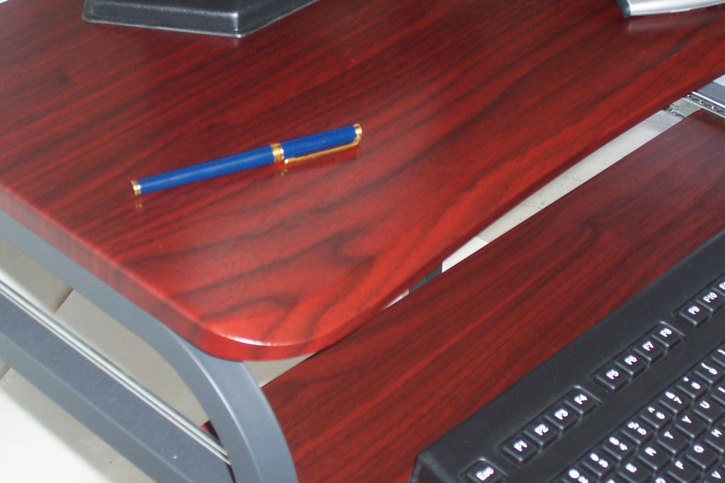 STS7801 32" Rolling Compact Computer Desk with Printer Shelf - Dark Cherry