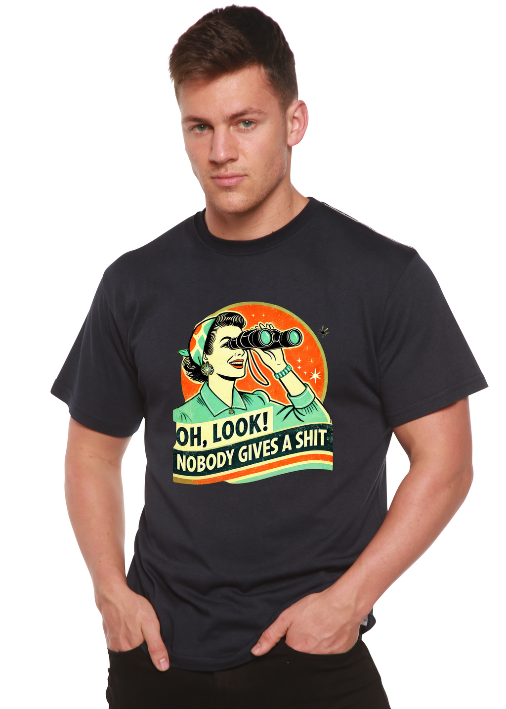 Funny Retro Woman Unisex Bamboo/Cotton Graphic T-Shirt