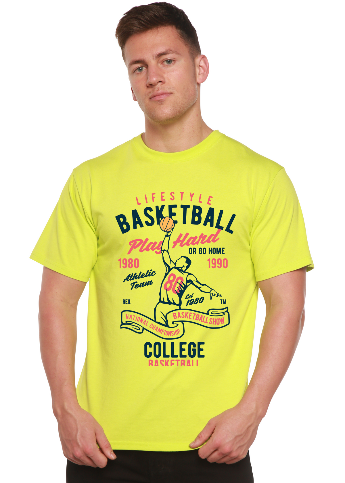 Life Style Basketball Men's Bamboo Viscose/Organic Cotton Short Sleeve Graphic T-Shirt