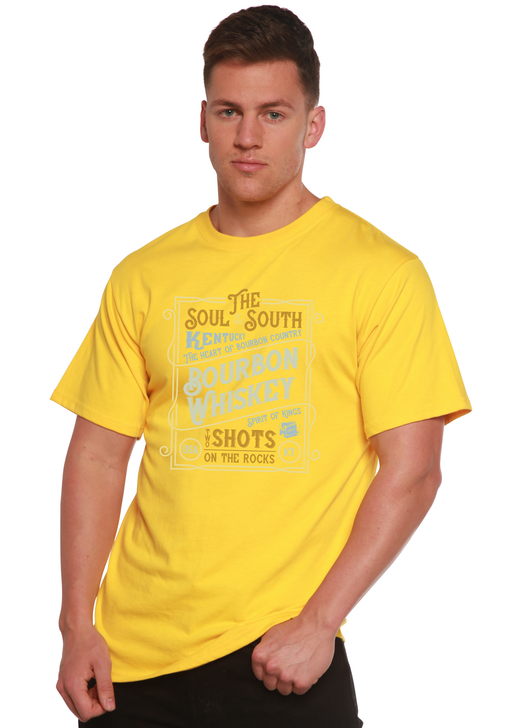 Bourbon Whiskey Men's Bamboo Viscose/Organic Cotton Short Sleeve Graphic T-Shirt