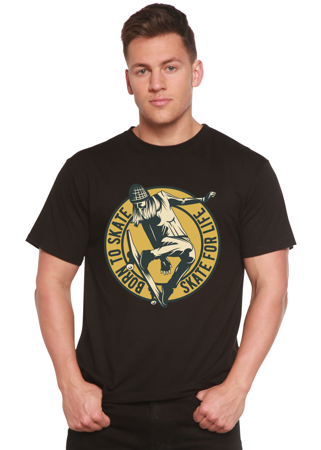 Skate For Life Men's Bamboo Viscose/Organic Cotton Short Sleeve Graphic T-Shirt