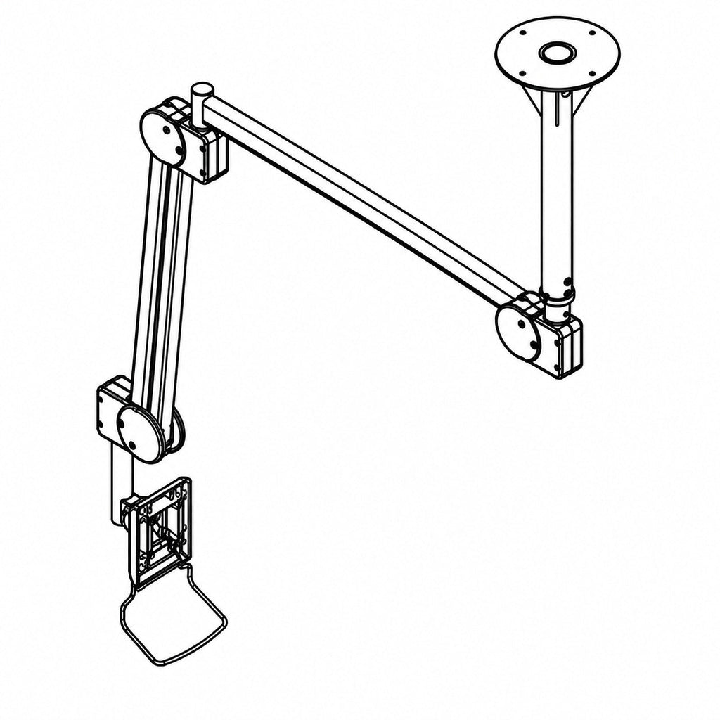 DC982CA Extra Long Ceiling Monitor Arm Adjustable 74 inch extension