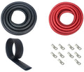 8 Gauge Welding Battery Kit - Includes 10 pieces of 3/8" Tinned Copper Cable Lugs and 3 Feet Black Heat Shrink Tubing