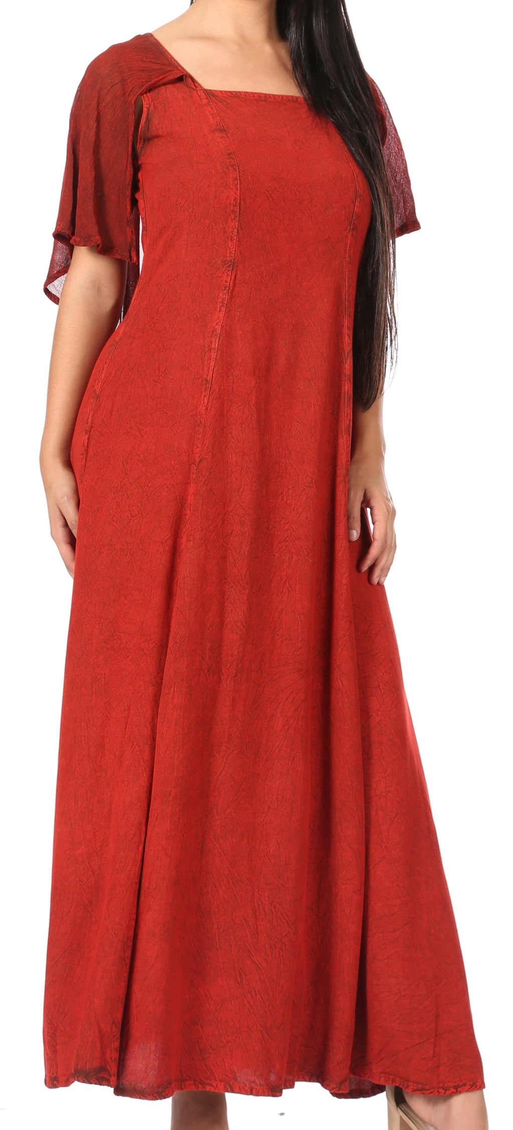 Sakkas Niam Women's Maxi Capelet Long Dress Celtic Medieval Renaissance Adjustable - Buy One Get One