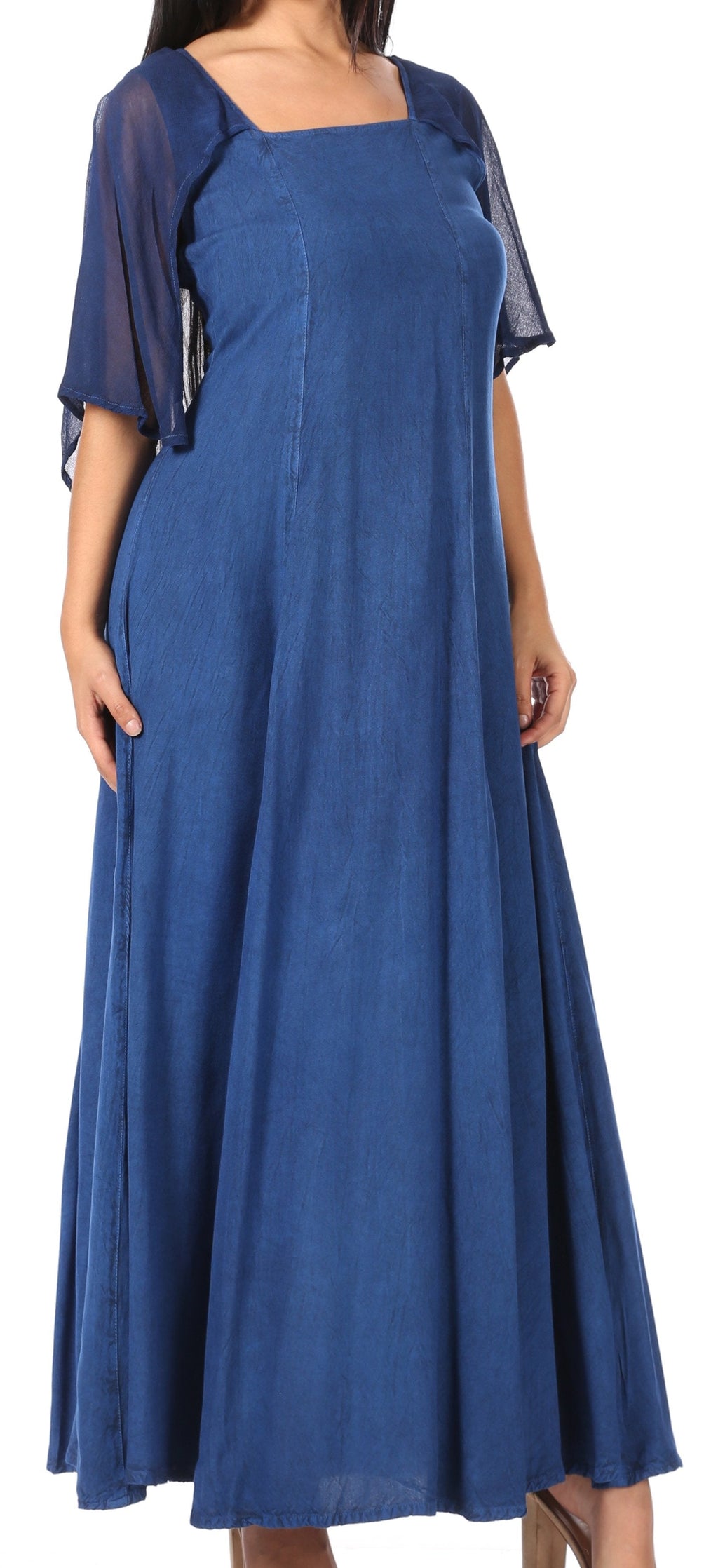 Sakkas Niam Women's Maxi Capelet Long Dress Celtic Medieval Renaissance Adjustable - Buy One Get One