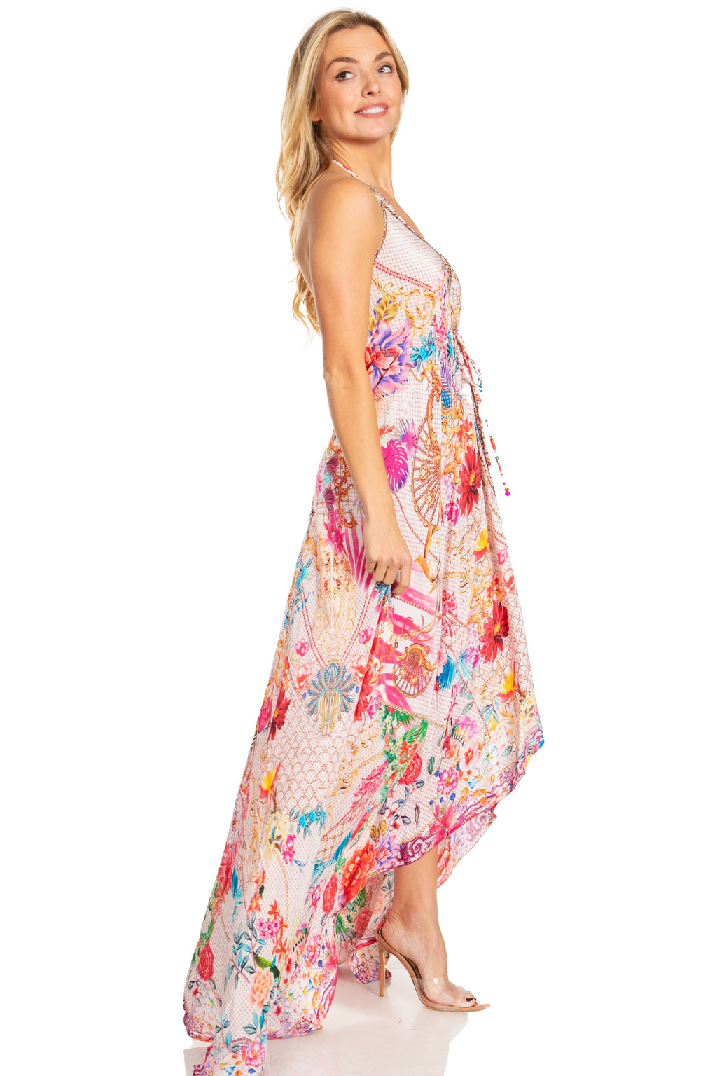 Sakkas Lizi 2025 Womens Maxi High-low Halter Handkerchief Long Dress Beach Party