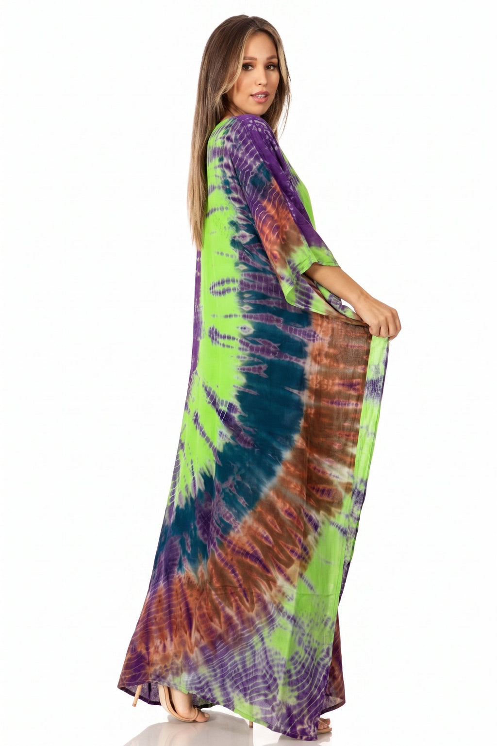 Sakkas Catia Women's Boho-Style Long Maxi Caftan for Lounging and Casual Wear
