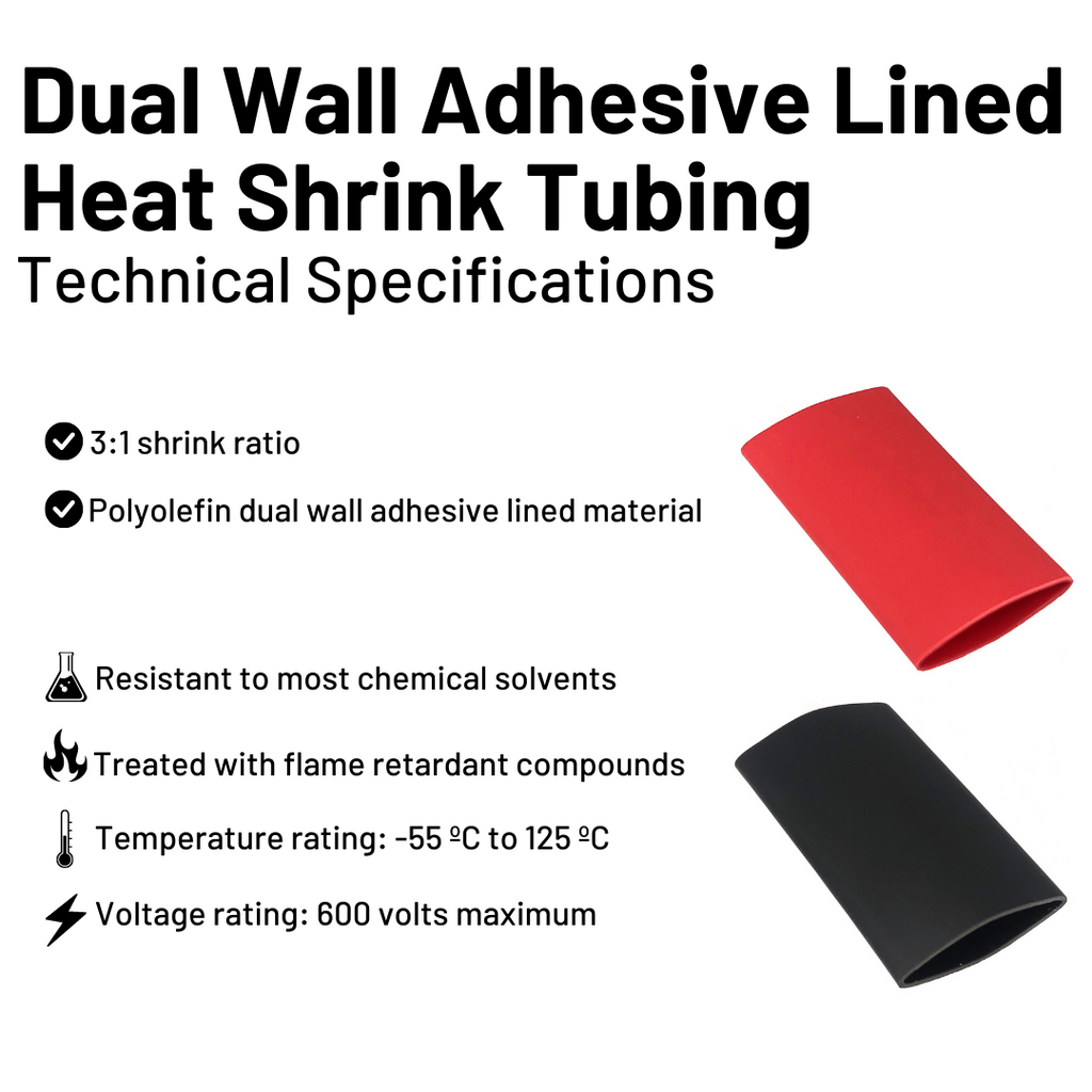 1/0 Gauge Cable Lugs with Heat Shrink Tubing Kit