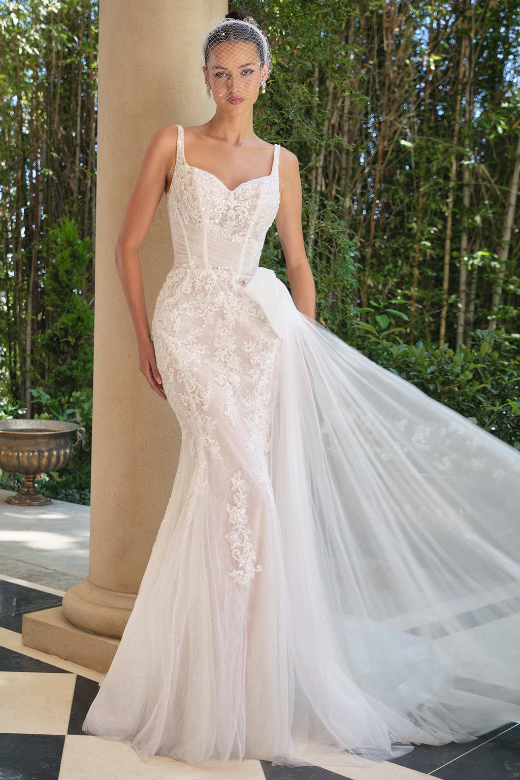 Andrea & Leo WL068 Fitted Sweetheart Embroidered Lace Mermaid Dress