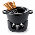 Enameled Cast Iron Fondue Set, 8-Piece